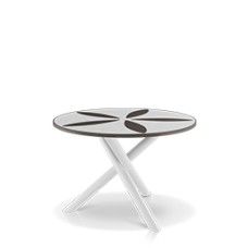 Sand Dollar Side Table 48" Tex White - White and Black Duraboard